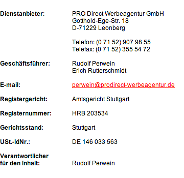 Daten PRO Direct Werbeagentur GmbH